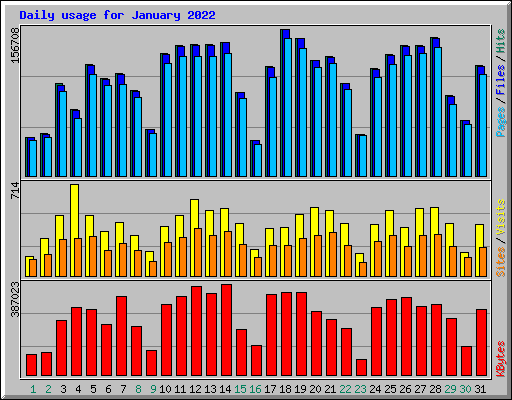 Daily usage for January 2022