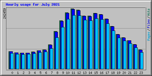 Hourly usage for July 2021
