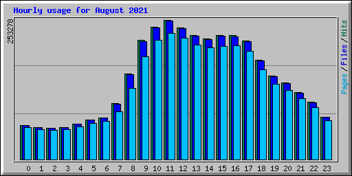Hourly usage for August 2021