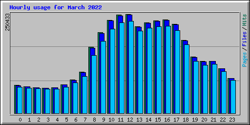 Hourly usage for March 2022